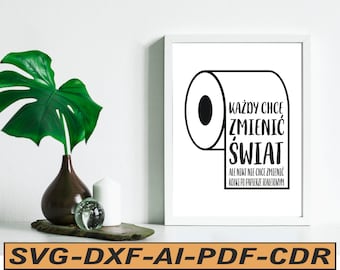 Funny Toilet Humor Print: Minimalist Bathroom Art (SVG PDF)