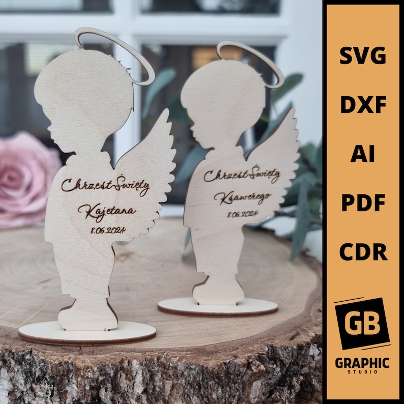 First holy communion thanks personalised, personalized angel laser cut svg dxf, girls and boys communion gifts.
Communion thank you, Angel girls, angel boys laser cut.