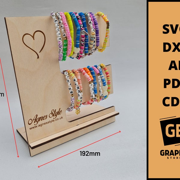 Bracelet jewelry display stand holder svg dxf.