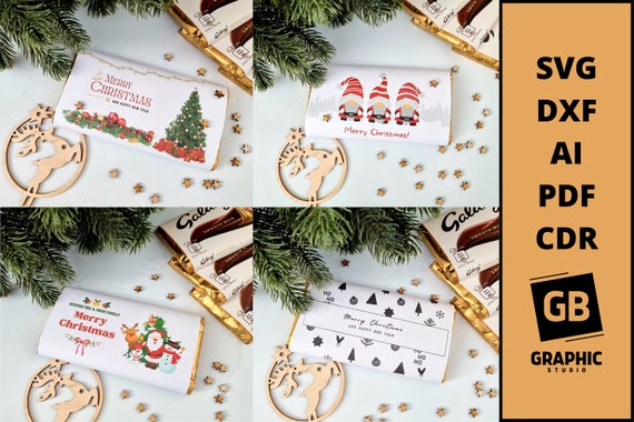 Christmas Chocolate Bar Wrapper SVG PDF | Galaxy 110g Printable Wrapper Bundle