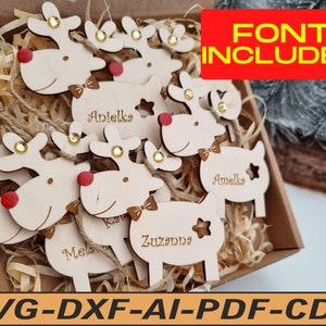 Renna personalizzata, renna svg, renna dxf, palline di renna, renna natale, rudolf, rudolph, decorazione natalizia, albero di Natale