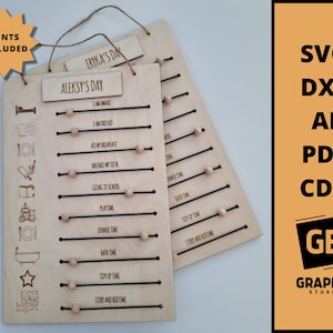 Codzienny planer czynności, lista rzeczy do zrobienia dla dzieci, pliki svg dxf.