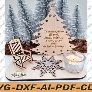 Vela conmemorativa svg, Portavelas conmemorativa, En memoria, Regalo de recuerdo, mecedora svg DXF, memoria amorosa, monumento al árbol de Navidad