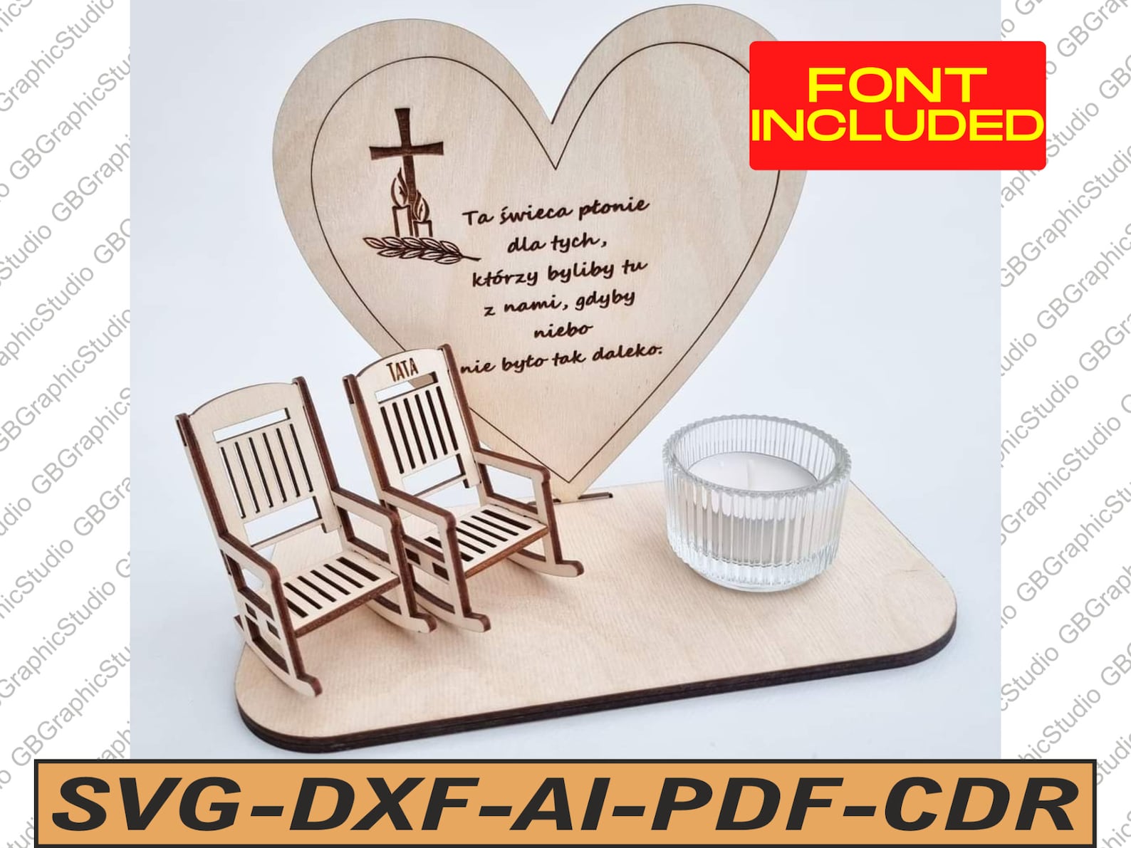 Christmas in Heaven Chair Svg Dxf Memorial Heart Candle Svg - Etsy