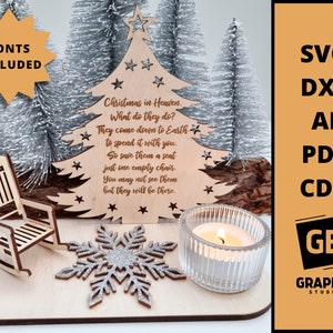 Christmas in Heaven tealight holder svg dxf.