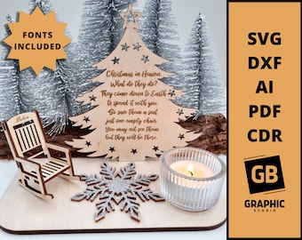 Christmas in Heaven tealight holder svg dxf.