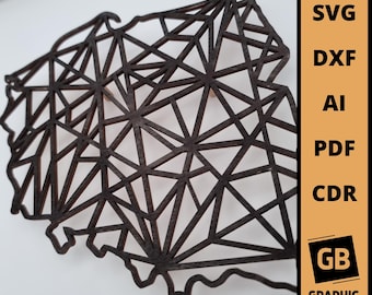 幾何学模様のポルスカ地図、シエンナ シュトゥカ SVG、DXF。プリキ・シエンテ・ラソヴォ。