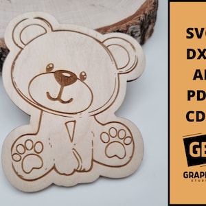 Ours en peluche SVG PNG DXF pdf, svg animal, bébé ours, petit ours, ours illustration téléchargement numérique, ours mignon, ours polaire