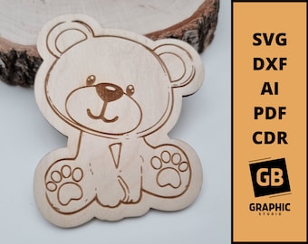 Teddy Bear (svg, png, dxf, pdf), Animal Cut File