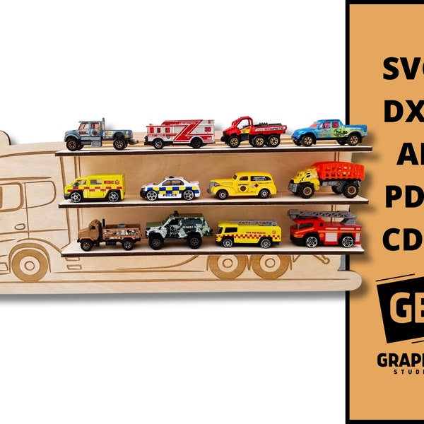 Kids toys shelf car truck storage svg dxf ai pdf cdr.