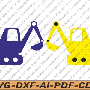 Excavator dxf svg, Excavator Clipart, digger, SVG, dxf laser cut, for Cricut and Silhouette, Digital File
