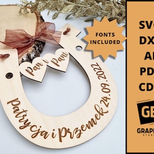 Wedding horseshoes gifts memories svg dxf.