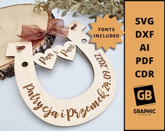 Herraduras de boda regalos recuerdos svg dxf.