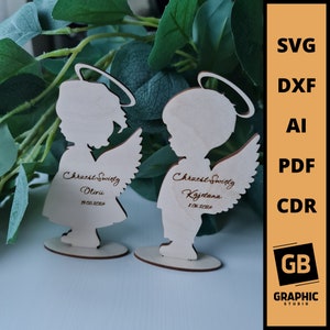 First holy communion thanks personalised, personalized angel laser cut svg dxf, girls and boys communion gifts.
Communion thank you, Angel girls, angel boys laser cut.