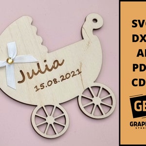 ベビーカー、ベビーカー トロリー SVG DXF、ベビーカーの装飾、ベビーカー DXF、ベビーカーのシルエット。