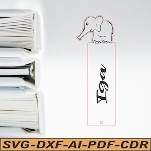 Personalised animal bookmark for kids dxf svg. image 7