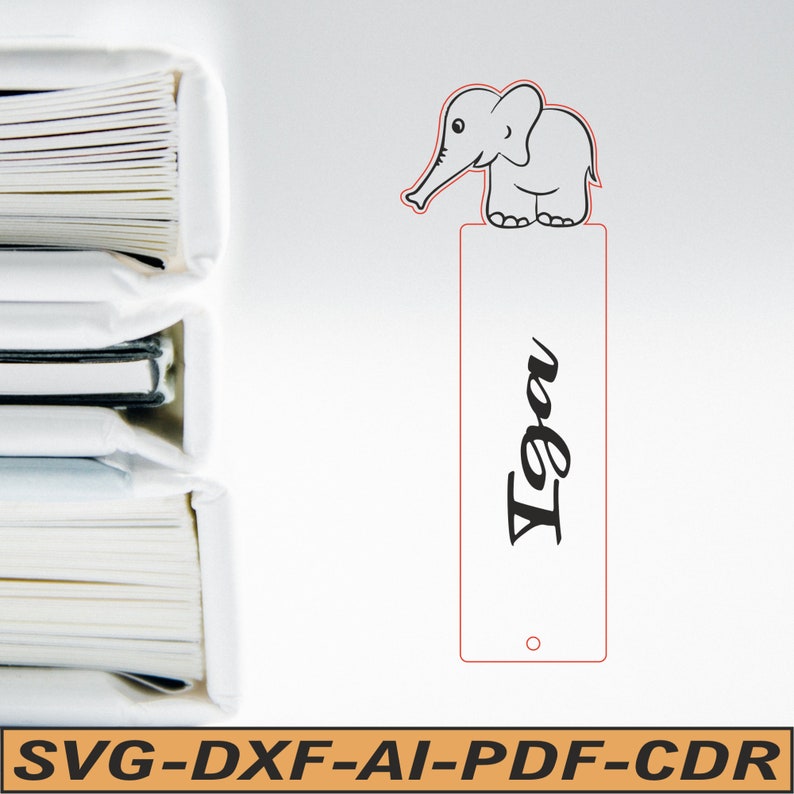 Personalised animal bookmark for kids dxf svg. image 7