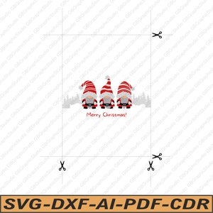 Gnome Christmas Chocolate bar wrapper label svg, Gnome Chocolate wrapper svg template, Printable chocolate bar