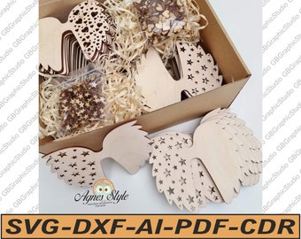 Angel Wings Macrame Template: Laser Cut File SVG DXF