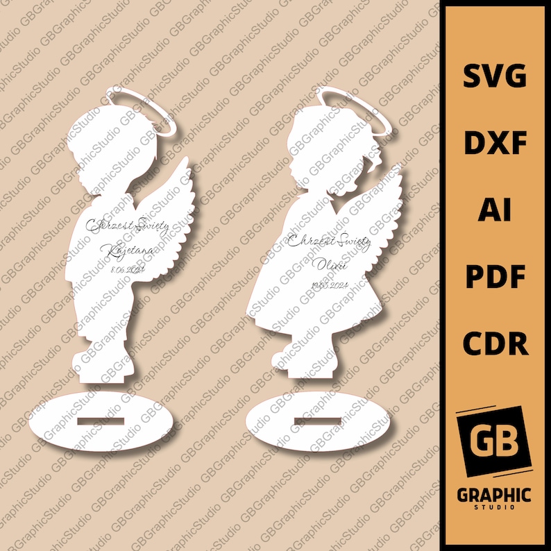 First holy communion thanks personalised, personalized angel laser cut svg dxf, girls and boys communion gifts.
Communion thank you, Angel girls, angel boys laser cut.