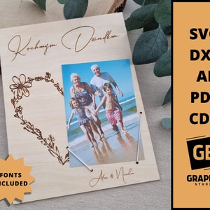 Marco de fotos para abuela, regalo svg dxf.
