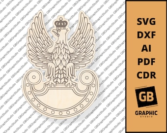 Polish land forces symbol eagle svg dxf png pdf.