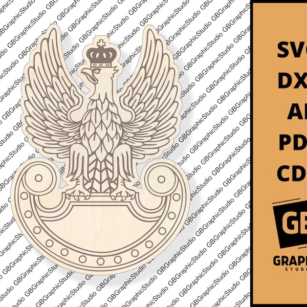 Fuerzas terrestres polacas símbolo águila svg dxf png pdf.