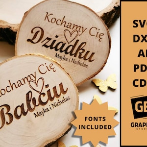 Posavasos de madera para el día de los abuelos svg dxf.