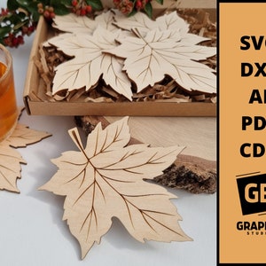 Ahorn Herbst Blatt Untersetzer svg dxf.