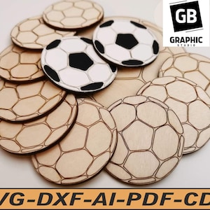 Fichier découpé au laser dxf svg de football de football