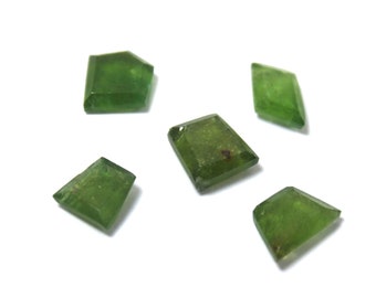 9 Ct 7x7.5 to 6.5x10 MM Natural Top Quality Faceted Green Color Tourmaline Fancy Cut Shape 5 Piece Wholesale Lot Gemstone,