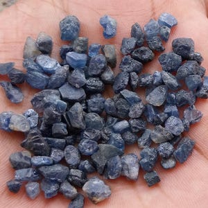 81 Carat Blue Sapphire Rough Gemstone: Natural Untreated Crystal, 3-6 MM