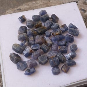 45 Piece Blue Sapphire Rough: 6-11mm Natural Untreated Gemstones