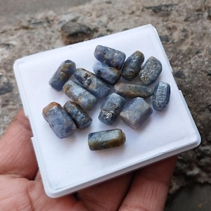 14 Piece Natural Blue Sapphire Rough: Untreated Raw Gemstones, 109 Carat