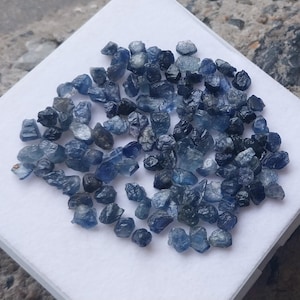 120 Carat Blue Sapphire Rough Gemstone: Natural Untreated Crystal, 5-8mm