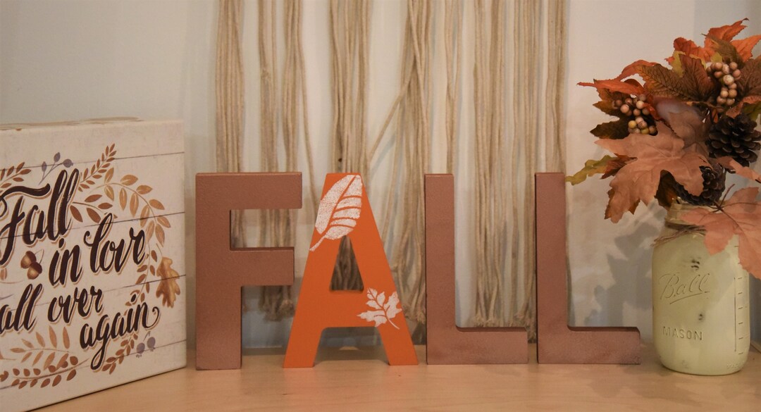 Copper Hammered Fall Letter Sign, Autumn Sign, Fall Decor, Mantle ...