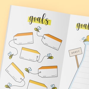 Bumble Bee Goal Planner Sheets | Printable Pages | Bullet Journal ...