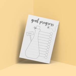 Blank Bumble Bee Goal Planner Sheets | Printable Pages | Bullet Journal ...