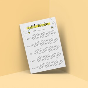 Bumble Bee Habit Tracker Sheets | Printable Pages | Bullet Journal ...