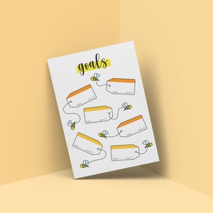 Bumble Bee Goal Planner Sheets | Printable Pages | Bullet Journal ...