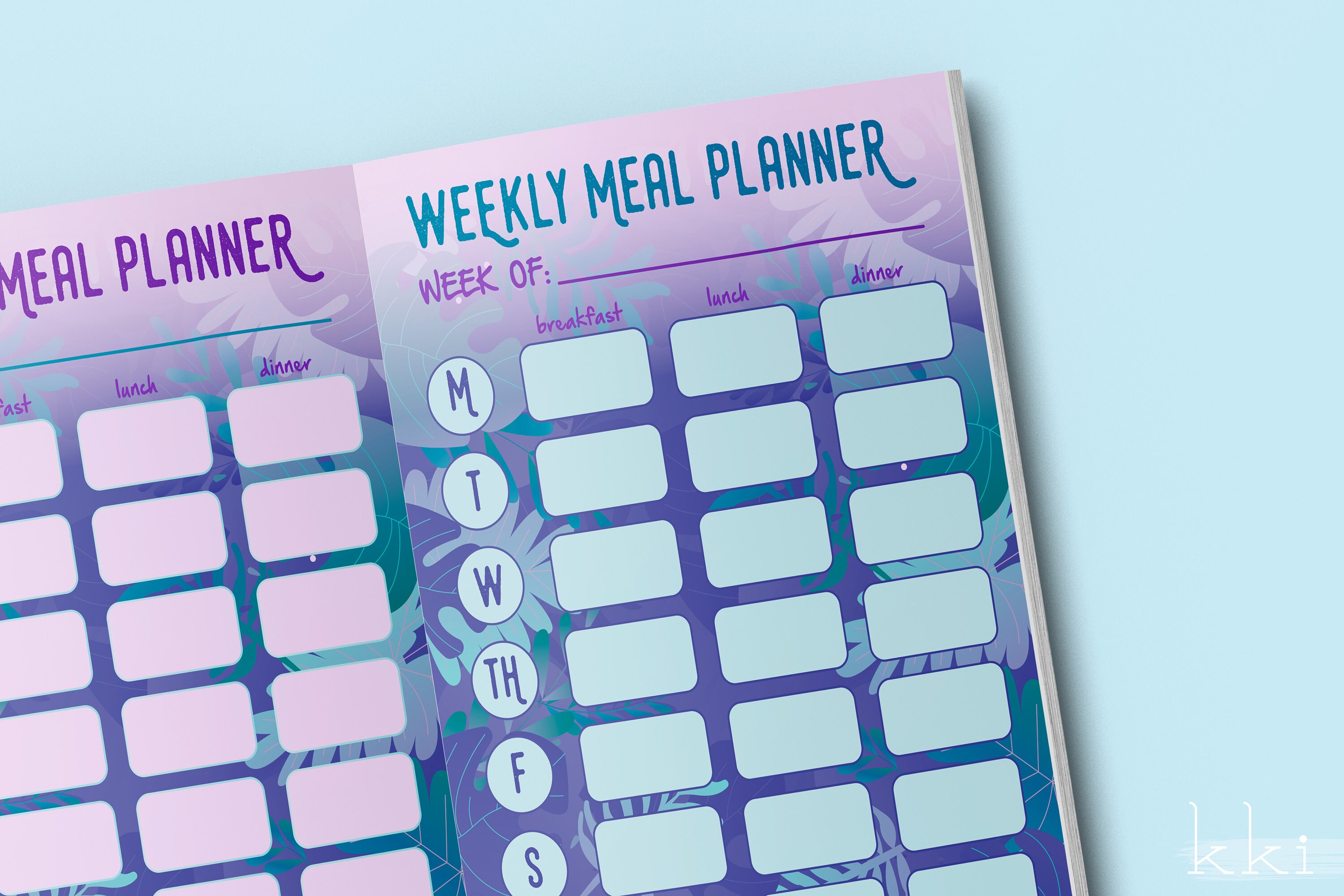 two-tropical-meal-planning-sheets-printable-pages-bullet-etsy