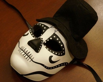 Day Of the Dead Mask Dia De Los Muertos Halloween Sugar Skull Mask with Hat