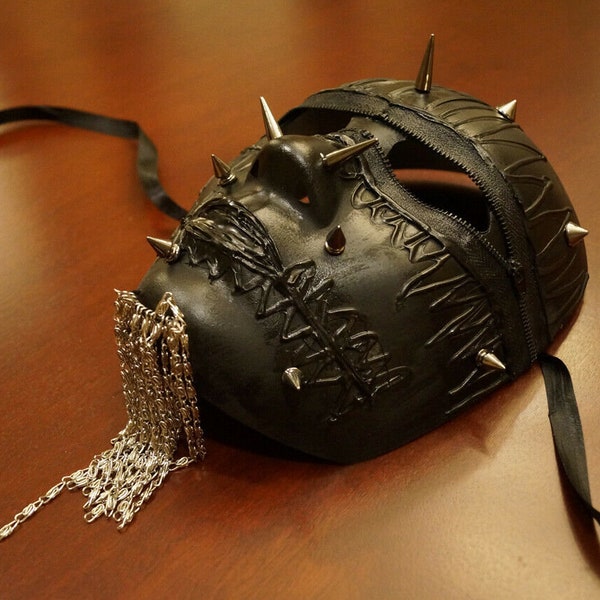 Black Darkness Horror Spike Mask Halloween Party Terror Mask