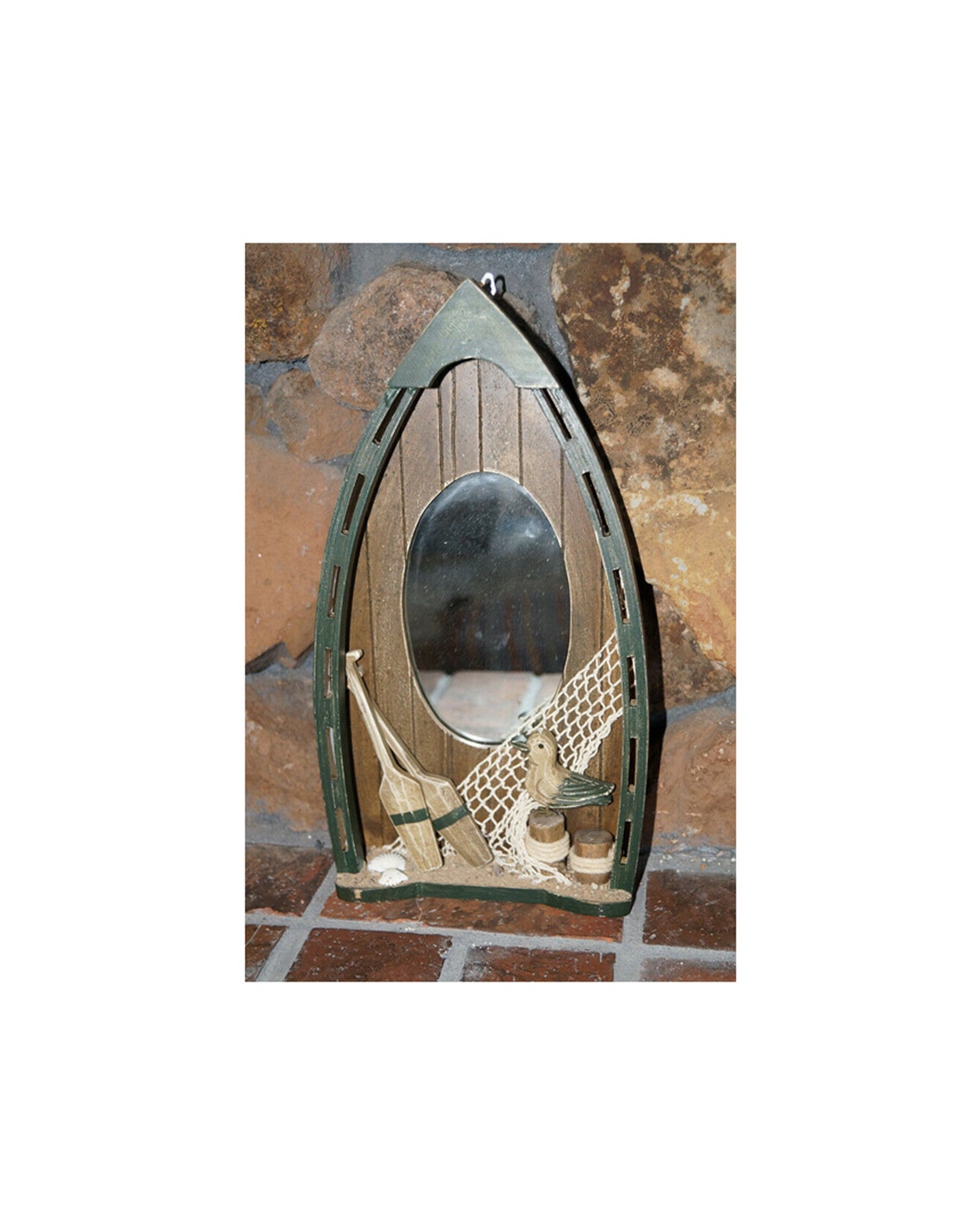 Handmade Home Decor Wooden Wall Mounted Boat with Mirror Etsy