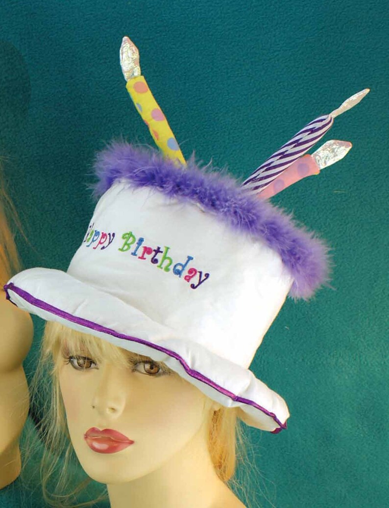 Happy Birthday Cake Hat With Candles Etsy