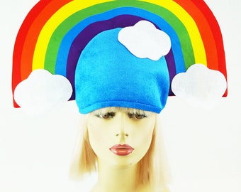 Rainbow Hat Costume Party Hat Cosplay Halloween Hat Pride Hat