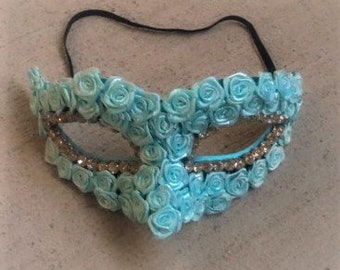 Blue Rose Masquerade Ball Eye Mask