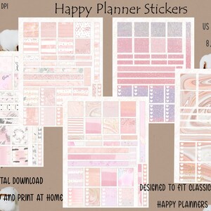 Stickers Happy Planner : taille classique, impression à la maison (téléchargement numérique)