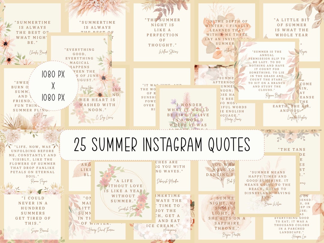 25 Digital Download Instagram Posts Inspirational Summer Quotes Instant ...