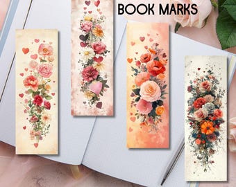 Floral Bookmarks: Printable Flower Designs (Digital Download)